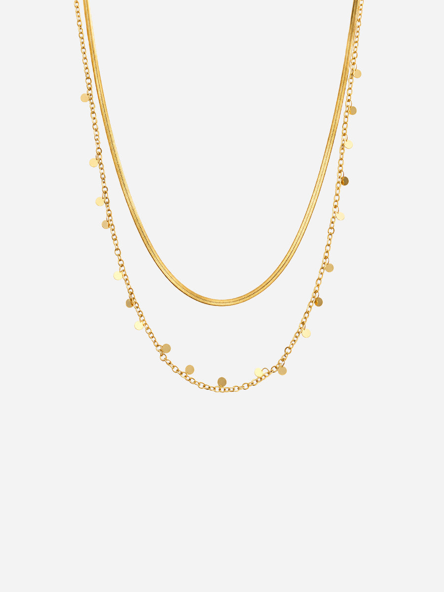 Amélie Boho Coins Necklace - Halsketten Layering Set (Wasserfest)