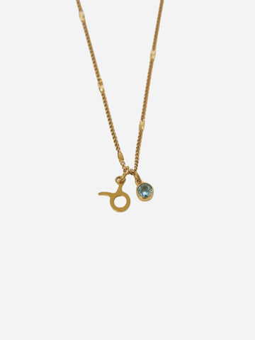 Personalized Zodiac Birthstone Necklace - Halskette (wasserfest)
