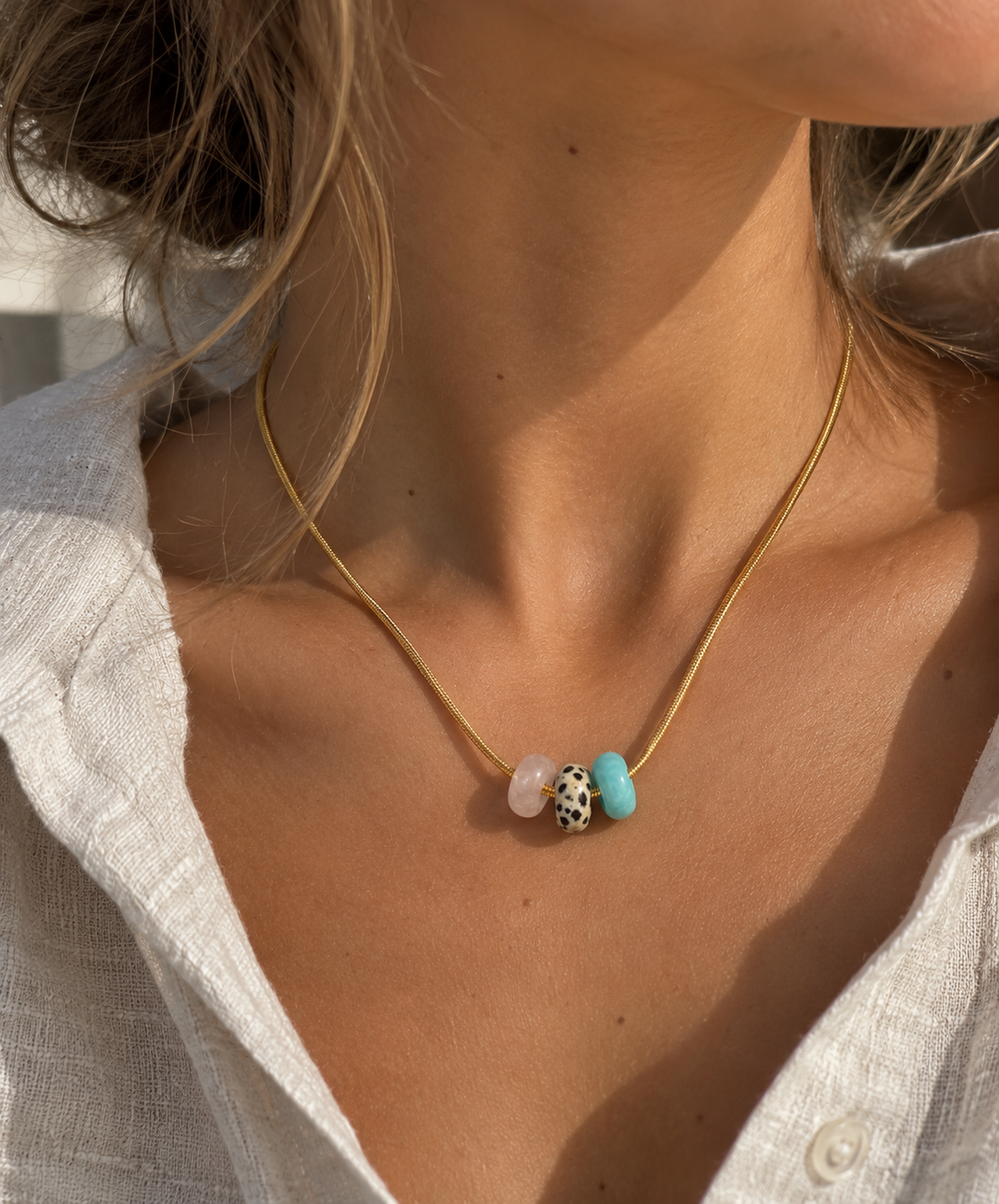 Amélie Round Mini Stonut Necklace - Halskette (wasserfest)