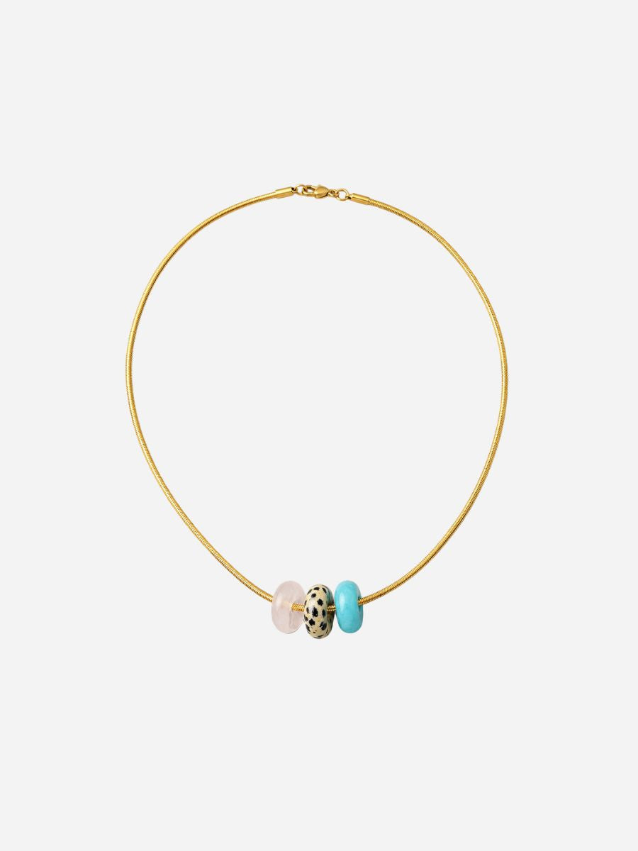 Amélie Round Mini Stonut Necklace - Halskette (wasserfest)