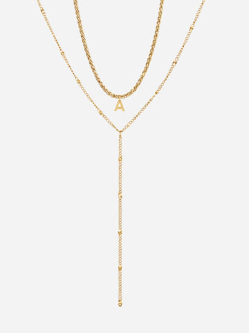 Personalized Signature Duo Necklace - Halsketten Layering Set (wasserfest)