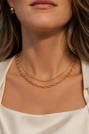 Everyday Amélie Round Freya Necklace - Halsketten Layering Set (wasserfest)