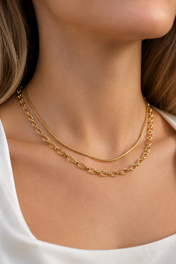 Everyday Amélie Round Freya Necklace - Halsketten Layering Set (wasserfest)