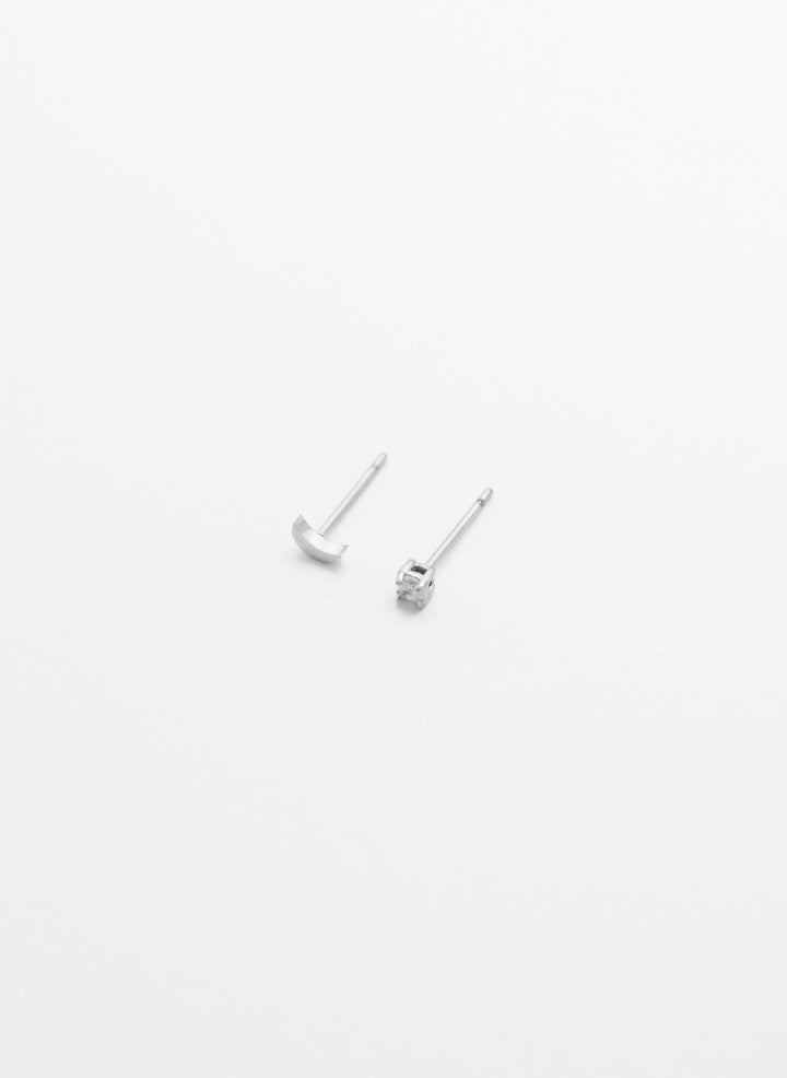 Lil Moon Crystal Studs - Earstacking Set (wasserfest)