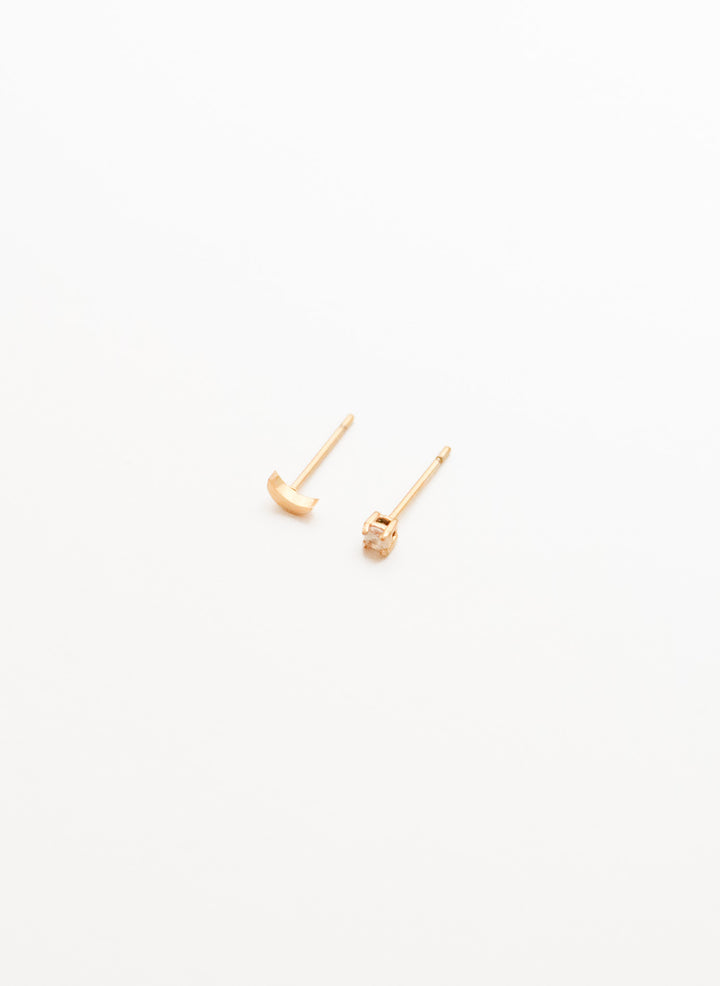 Lil Moon Crystal Studs - Earstacking Set (wasserfest)