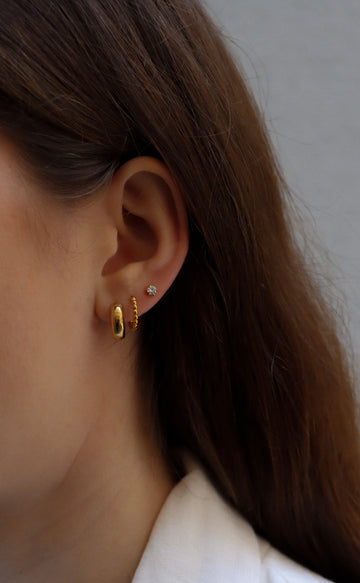 Lu Olivia Crystal Hoop - Earstacking Set (wasserfest)
