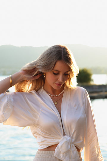 Big Sonia Pearl Love Necklace - Perlenkette (wasserfest)