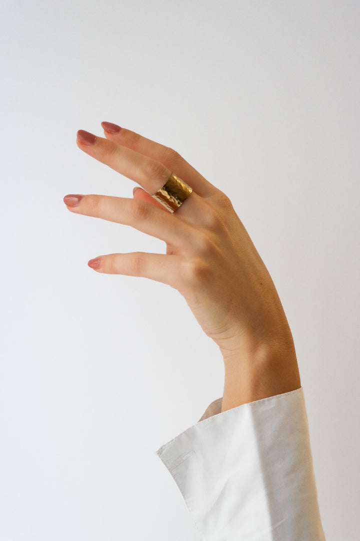 Hammered Pipe Ring - Fingerring (wasserfest)