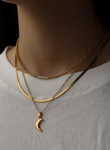 Personalized New Moon Necklace - Halskette (wasserfest)