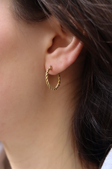 Bold Mia Twisted Hoop (matt) - Creolen (wasserfest)