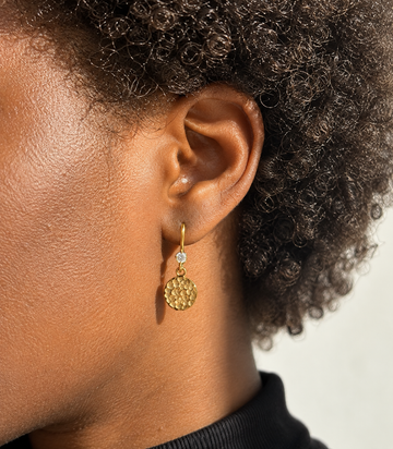 Personalized Crystal Coin Earring - Ohrring (Wasserfest)