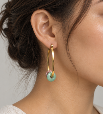 Personalized Olessa Mini Stonut Hoops - Creolen (wasserfest)