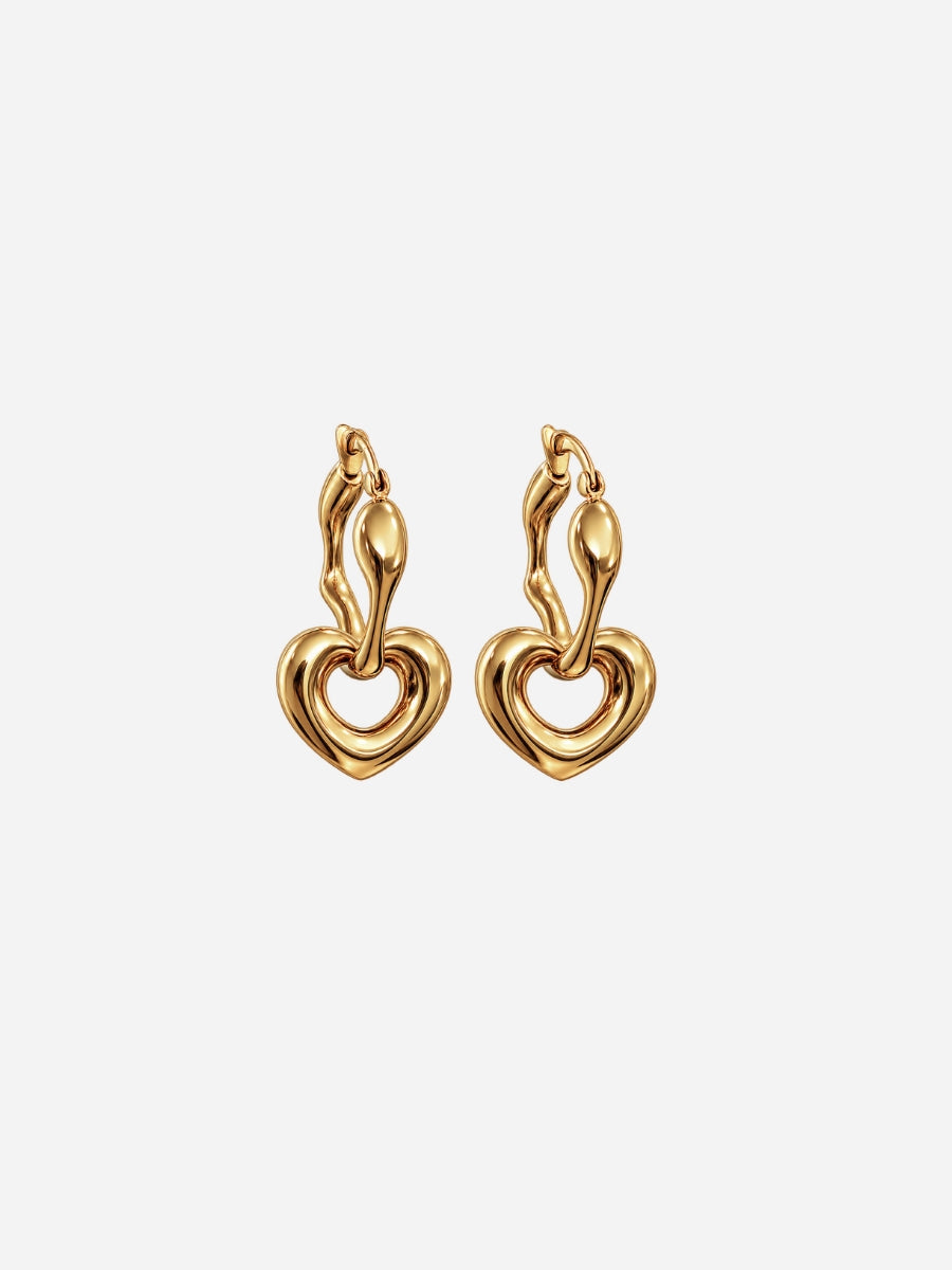 Paris Bold Heart Hoop - Creolen (wasserfest)