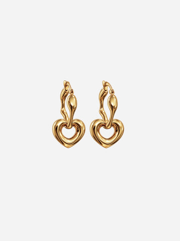 Paris Bold Heart Hoop - Creolen (wasserfest)