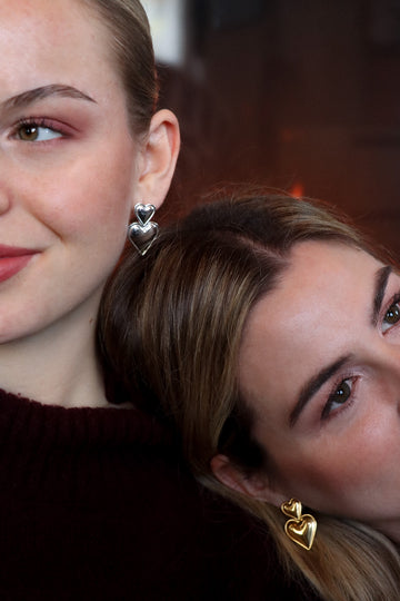 Two Hearts Studs - Friendship Set (wasserfest)