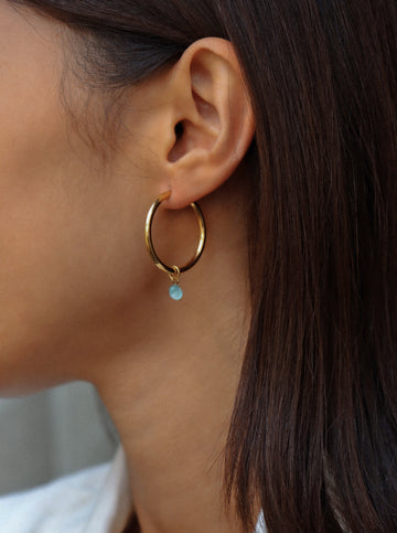 Personalized Ava Boho Stone Hoops - Creolen (wasserfest)