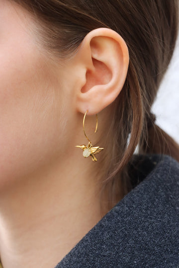 Personalized Boho Hanging Hummingbird Earring - Ohrringe (wasserfest)