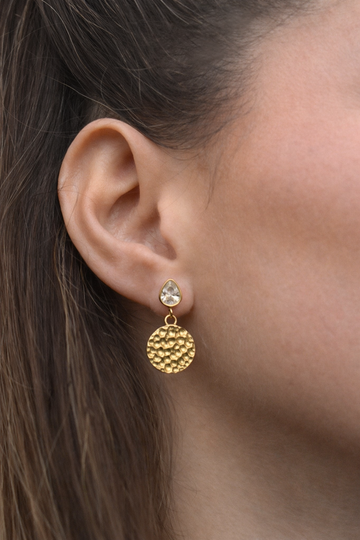 Zircone Coin Drop Stud - Ohrstecker (wasserfest)