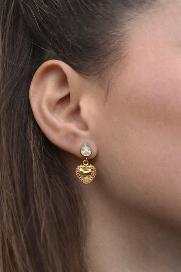 Zircone Happy Heart Drop Stud - Ohrstecker (wasserfest)