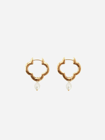 Bold Clover Pearl Hoops - Creolen (wasserfest)