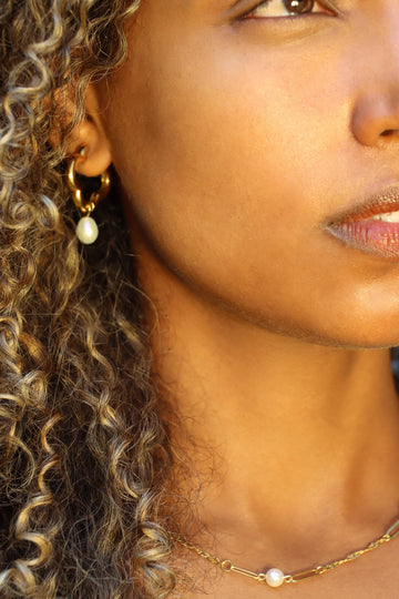 Bold Clover Pearl Hoops - Creolen (wasserfest)