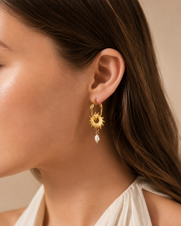 Paris Sunray Pearl Hoop – Set (wasserfest)