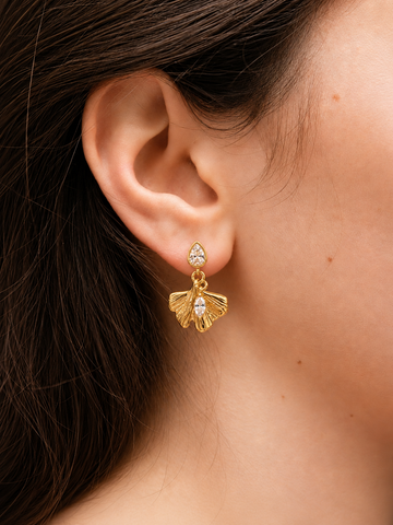 Ginkgo Zircone Drop Stud - Ohrstecker (wasserfest)