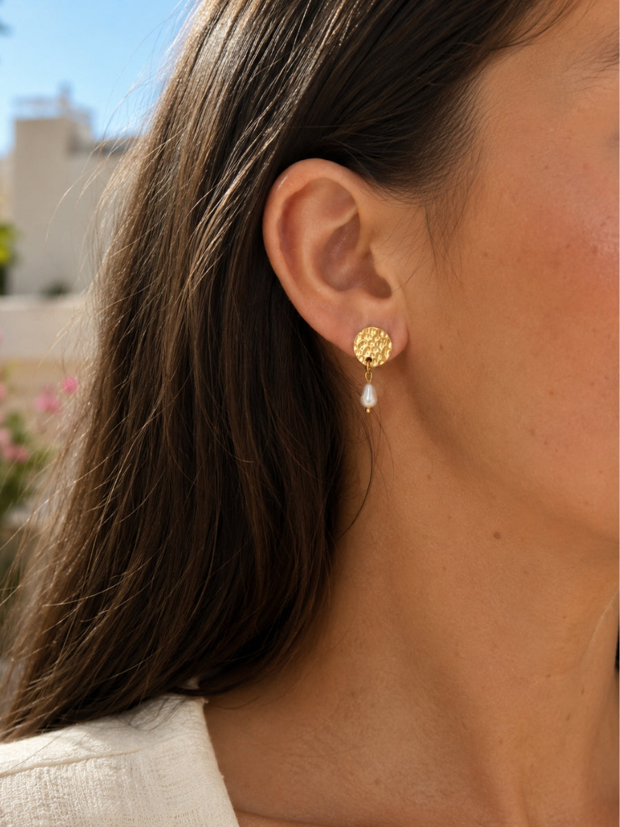 Personalized Coin Pearl Stud - Ohrstecker (wasserfest)