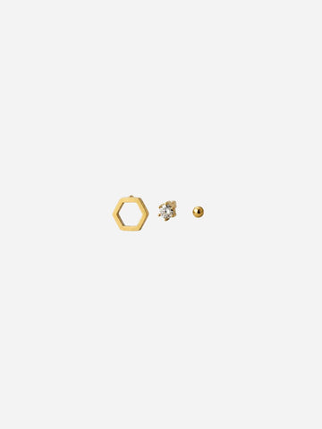Hexagon Crystal - Earstacking Set (wasserfest)