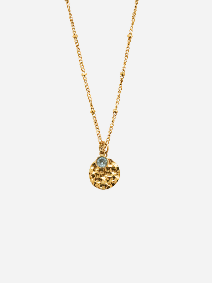 Personalized Coin Birthstone Necklace - Halskette (wasserfest)