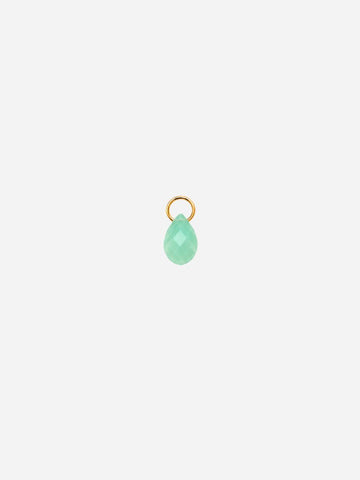 Personalized Aqua Chalcedon Moon Love Charm - Stein Anhänger (wasserfest)