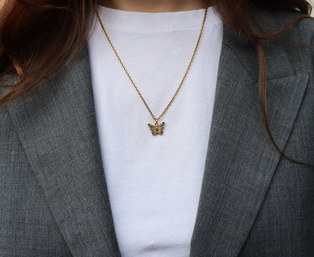Personalized Shiny Butterfly Charm - Anhänger (wasserfest)