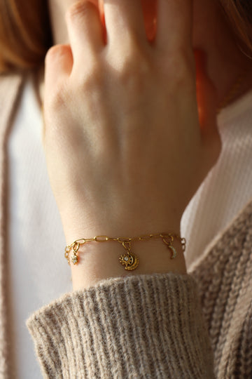 Personalized Moon & Sun Charm - Anhänger (wasserfest)