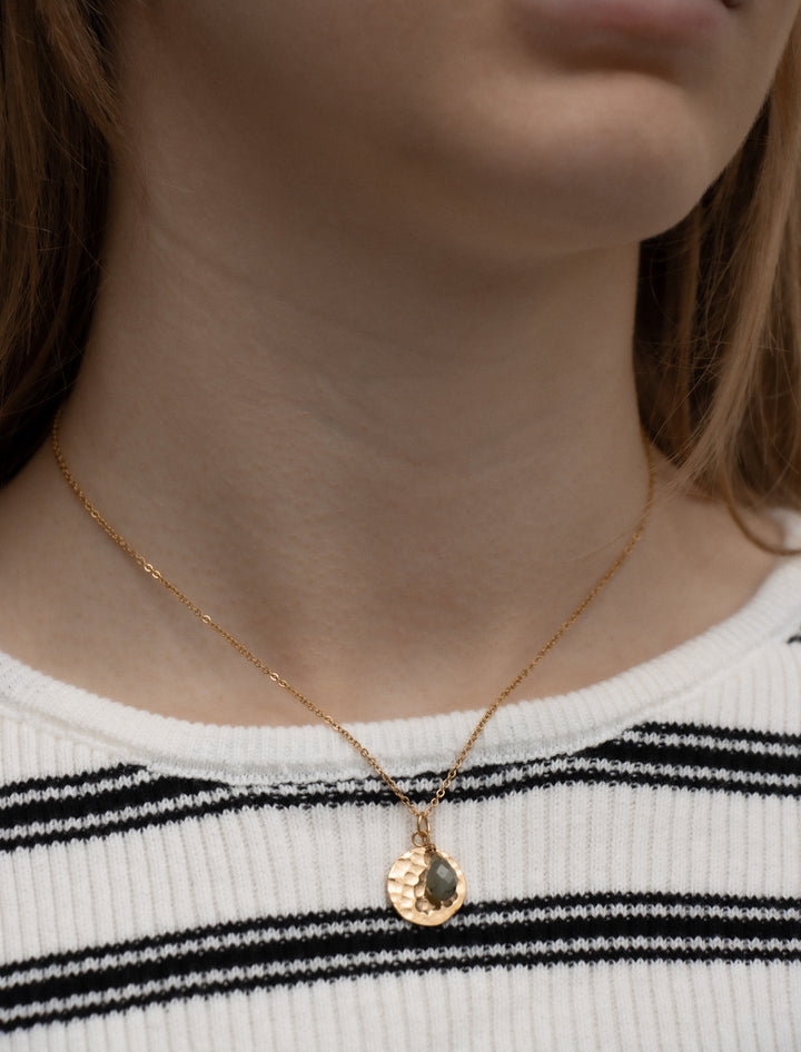 Personalized Coin Vintage Stone Necklace - Halskette (wasserfest)