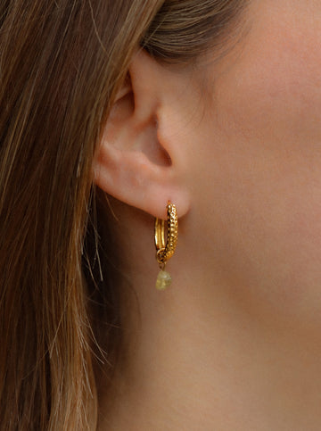 Personalized Lucky Boho Stone Hoops - Creolen (wasserfest)