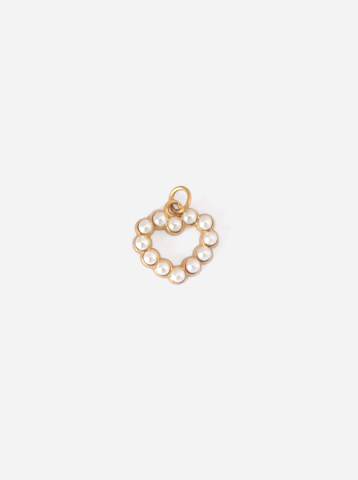 Personalized Simple Pearl Heart Charm - Anhänger (wasserfest)