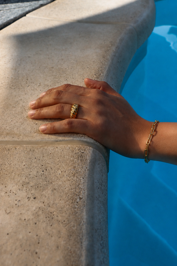 Croissant Ring - Fingerring (wasserfest)