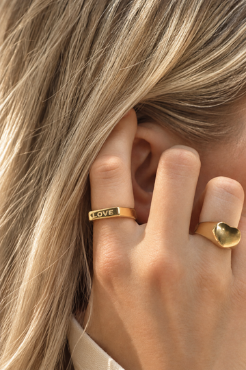 Love Signet Ring - Fingerring (wasserfest)