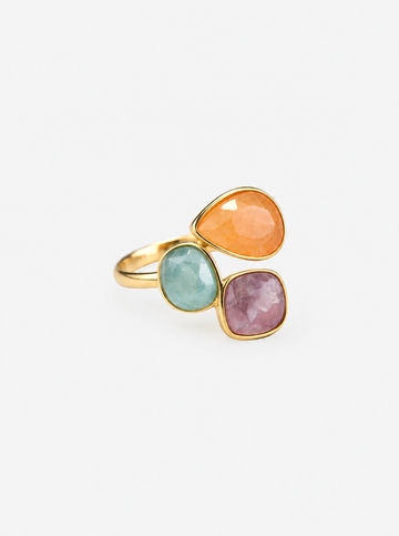 Triple Stone Ring - Fingerring (wasserfest)