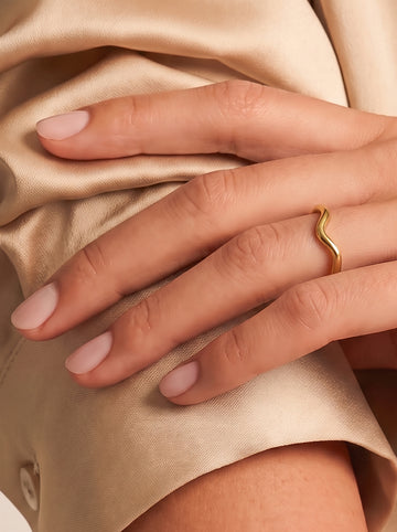 Bold Wave Ring - Fingerring (wasserfest)
