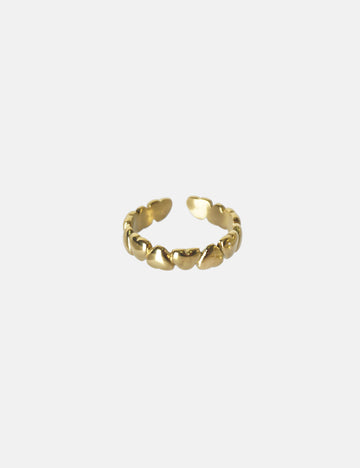 Connected Bold Hearts Ring - Fingerring (wasserfest)
