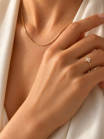 Zircone Crystal Flower Ring - Fingerring (wasserfest)