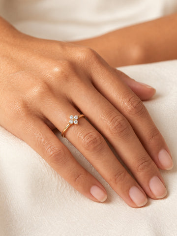 Zircone Crystal Flower Ring - Fingerring (wasserfest)