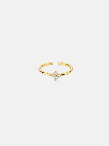 Zircone Crystal Flower Ring - Fingerring (wasserfest)
