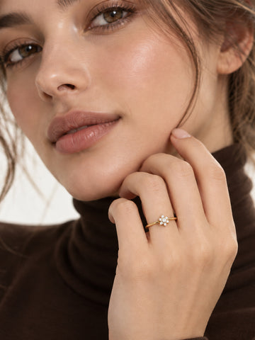 Shiny Flower Ring - Fingerring (wasserfest)