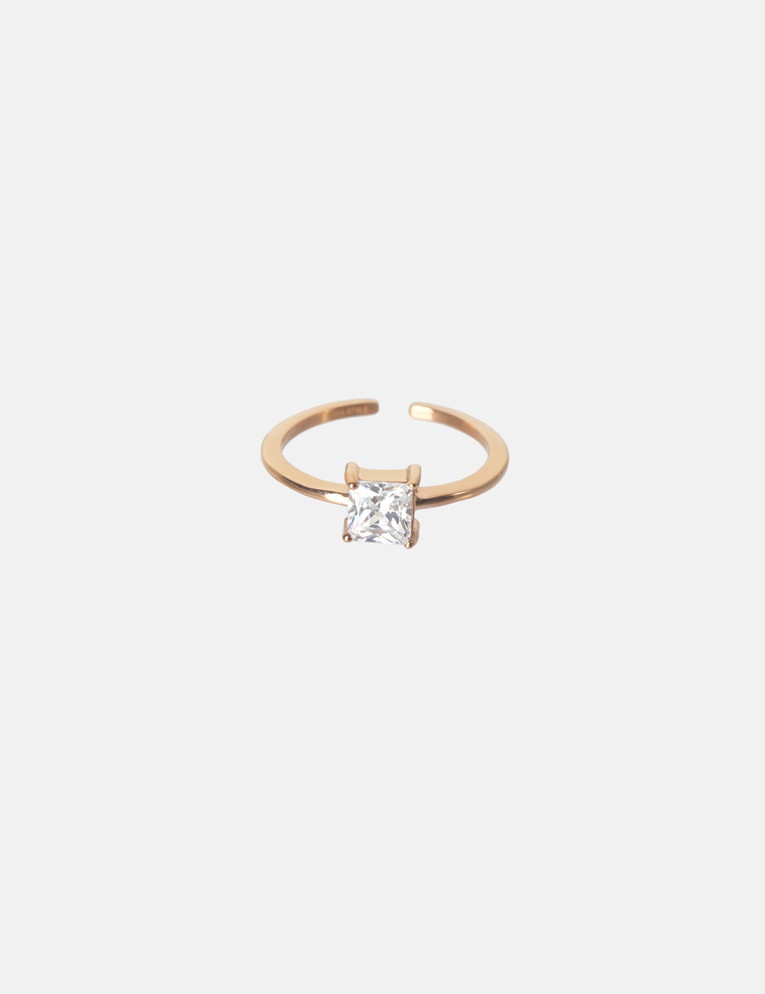 Square Crystal  Ring - Fingerring (wasserfest)