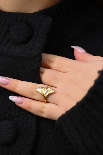 Ginkgo Ring - Fingerring (wasserfest)