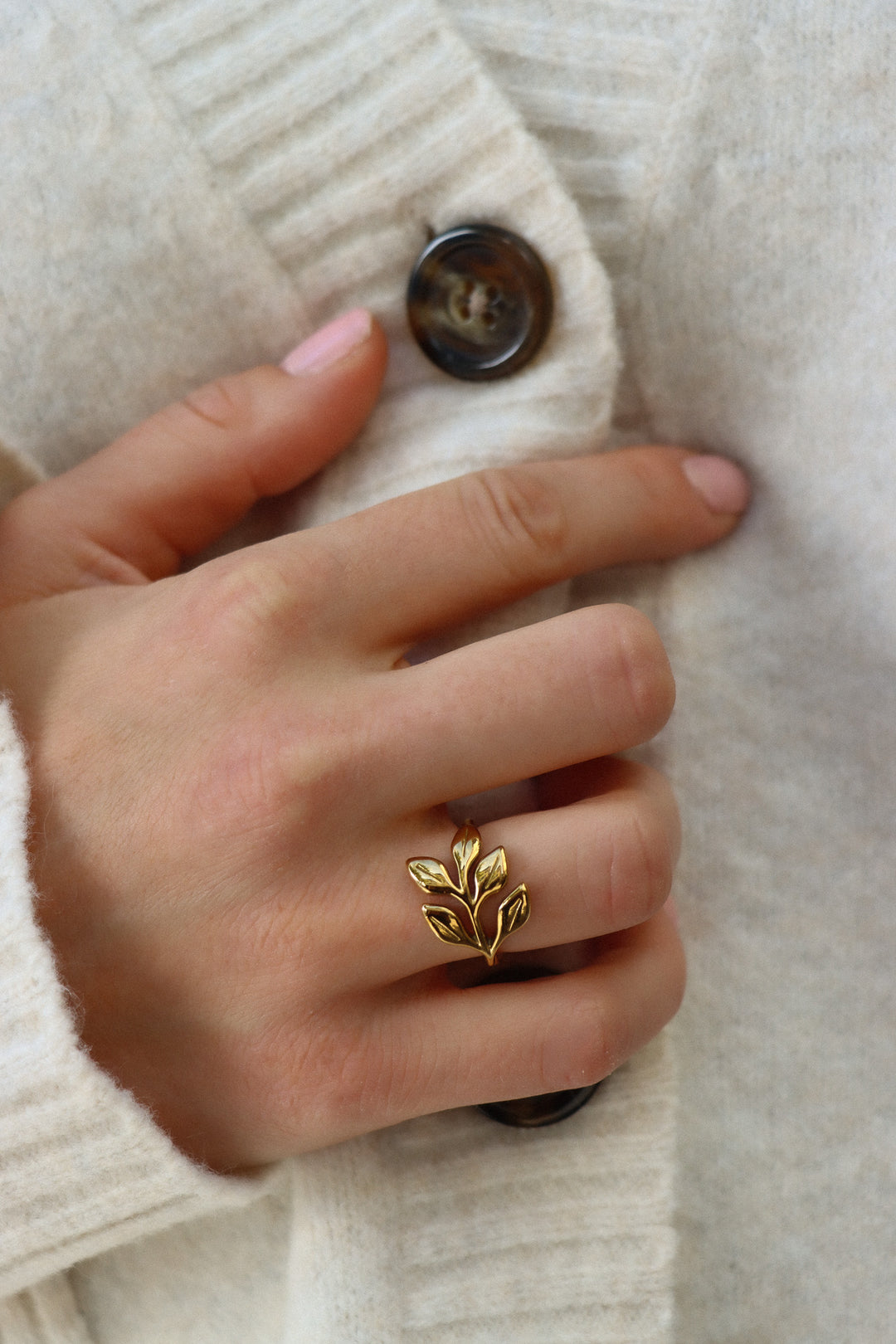 Leaf Ring - Fingerring (wasserfest)