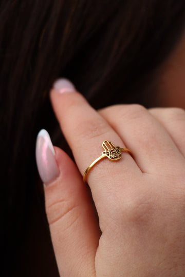 Hamsa Ring - Fingerring (wasserfest)
