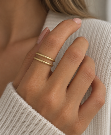 Double Row Ring (matt) - Fingerring (wasserfest)